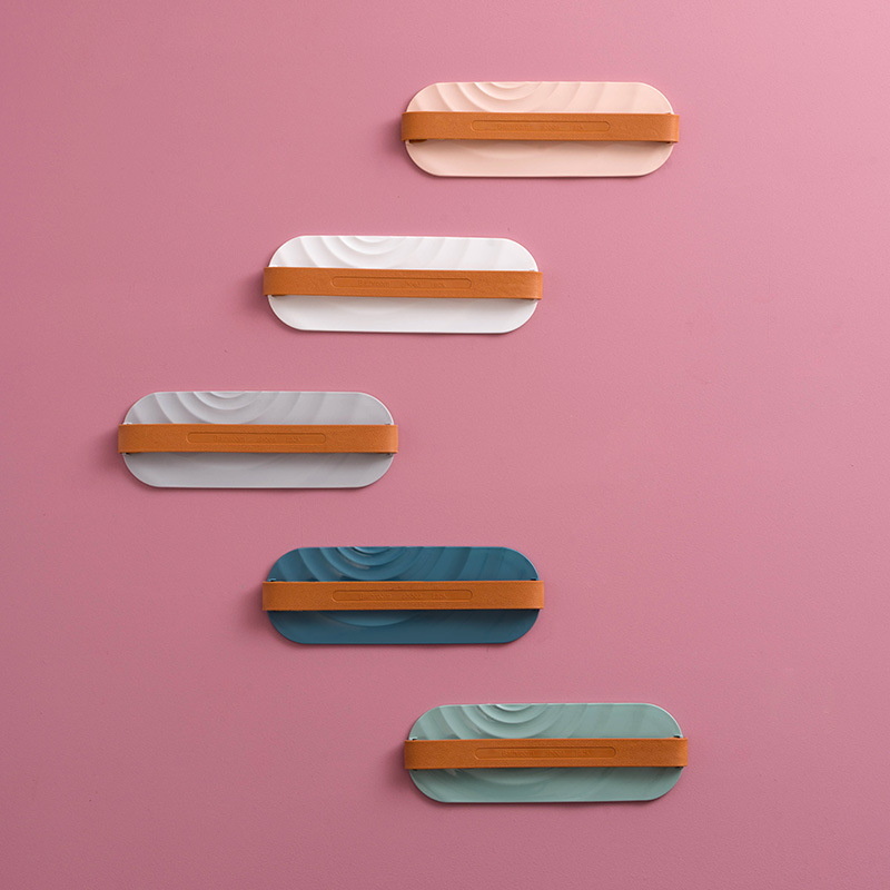 Creative Wall Mounted Plastic Shoes Storage Rack Folding Slipper Sticky Hanging Shelf Holder-image-689820180