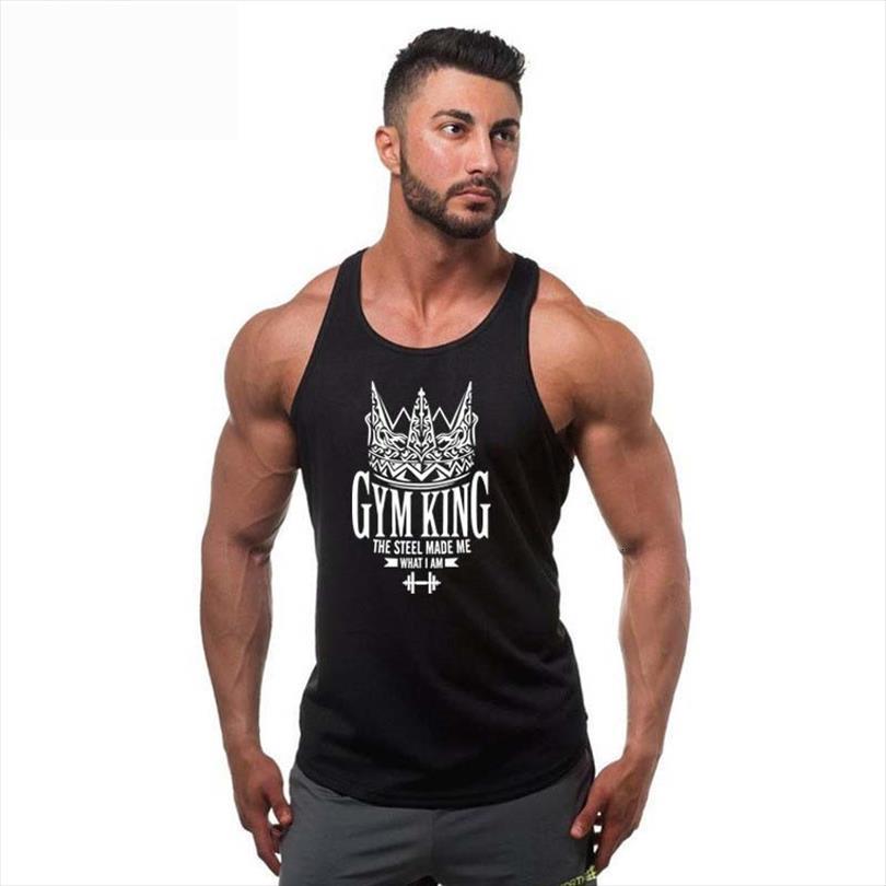

fashion men brand clothing bodybuilding gyms sleeveless tank fitness vest singlet sportswear workout tanktop, White;black