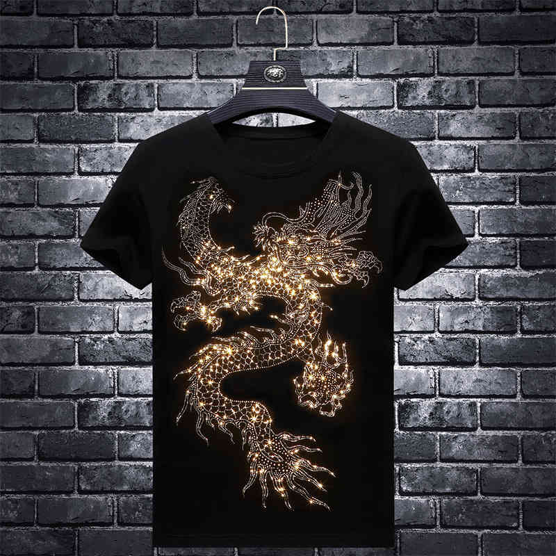 

fashion t shirt 2021 summer men's brand longfeng drill short sleeve lovers' wear half trend slim round neck for men, White;black