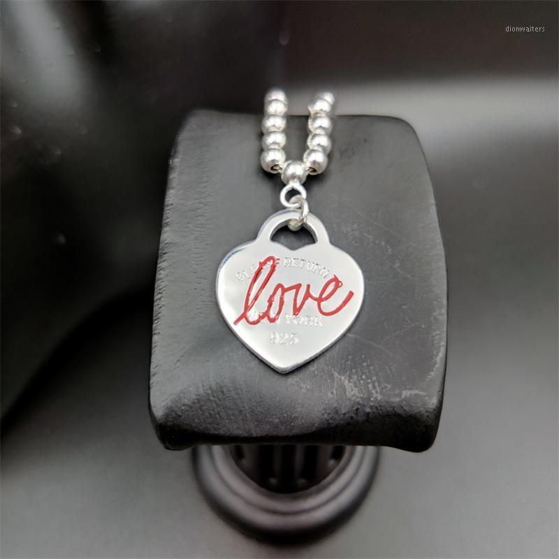 

Chains Sterling Silver 4mm Bead Necklace For Women 925 Original Classic Heart Charm Various Styles High Girl Jewelry Gift