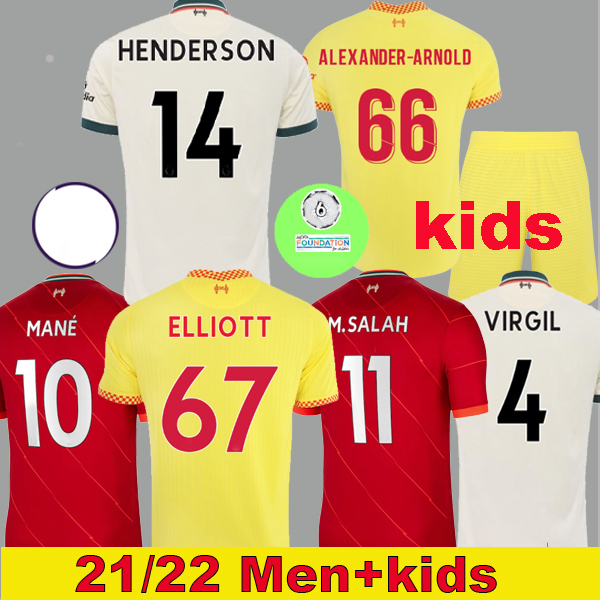 

21 22 home soccer jerseys M.SALAH ALEXANDER ARNOLD MANE FIRMINO VIRGIL DIOGO J Thiago A.BECKER football shirt KEITA KONATE men kids kits 999, Away kids