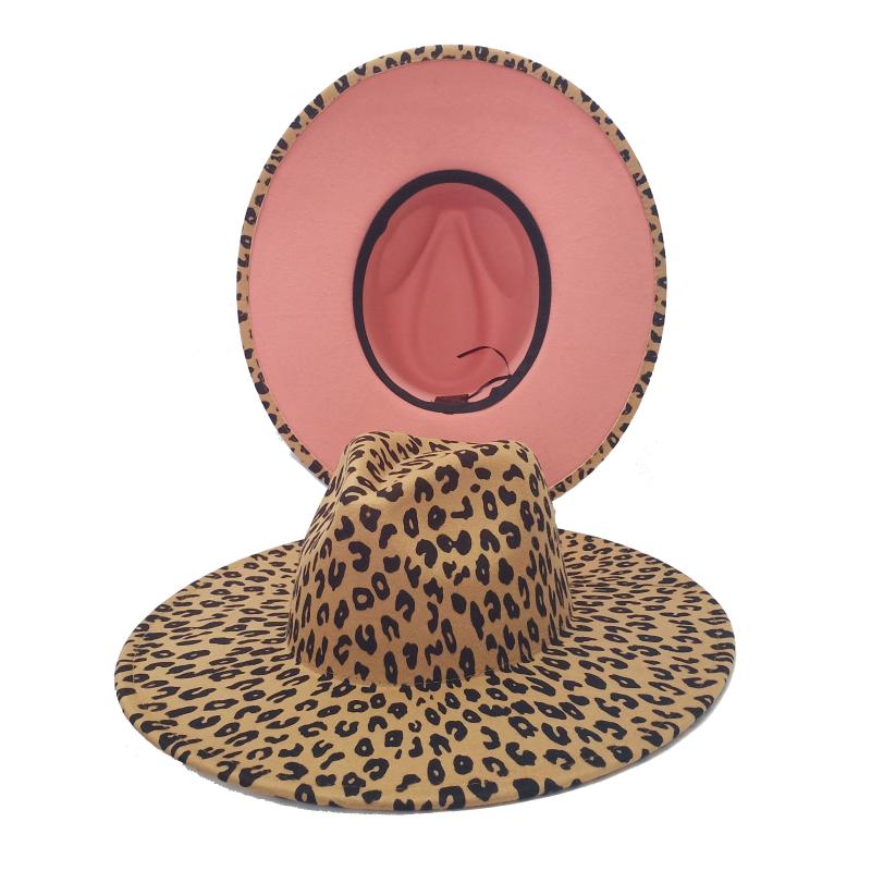 

Berets Fashion Leopard Fedoras Hat Spray Paint Top Women Woolen Men Fall Winter Felt Jazz Wholesale, Blue;gray