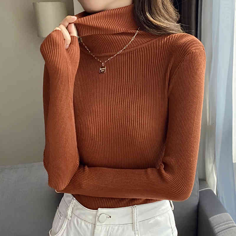 

Women's Sweaters shintimes Warm Knitted Women Turtleneck Sweater Pullovers Autumn Winter Basic Woman Slim Female High Quality Tops, Yellow