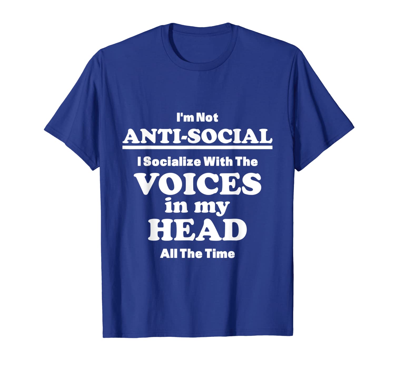 

Introvert - I Socialize With The Voices In My Head T-shirt, White;black