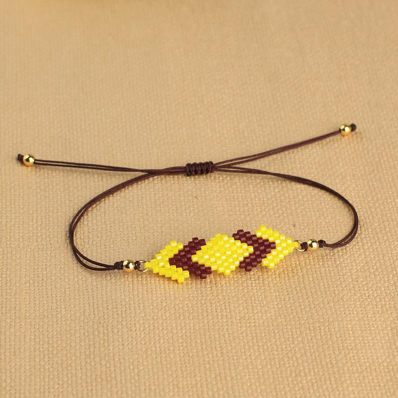 

Charm Bracelets C.QUAN CHI MIYUKI Beads 2021 Fashion Geometry Line Pattern Beaded Hand-woven Bracelet Women's Jewelry -B