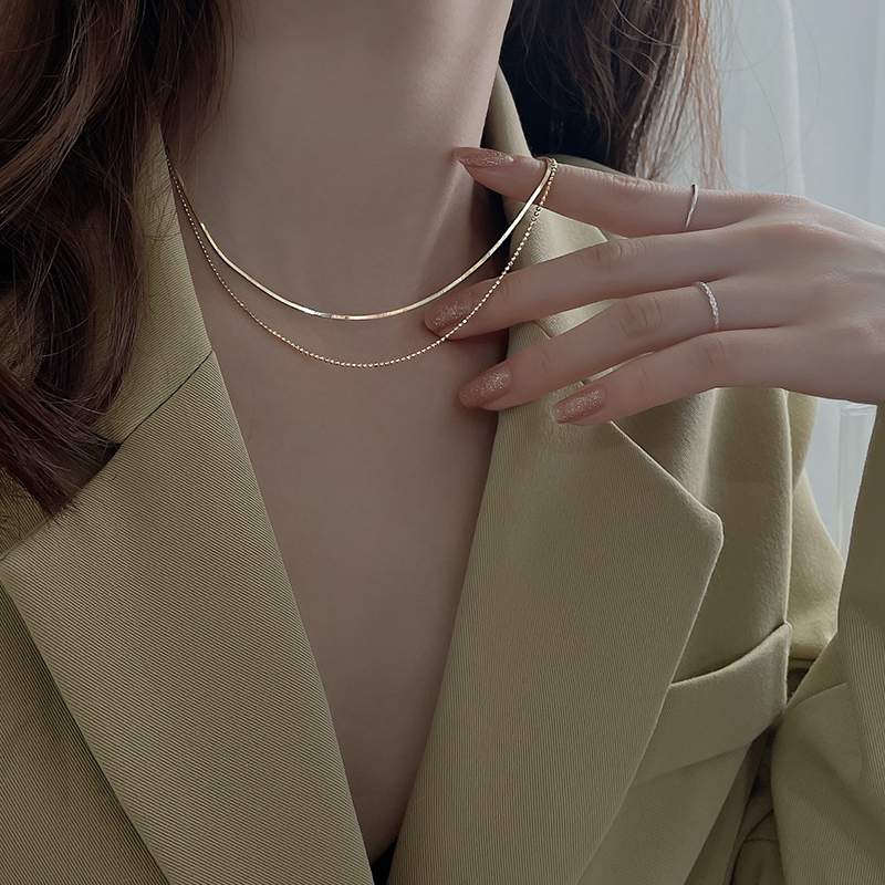 Double necklace new female chain necklace wind clavicle niche design feeling-image-708898162