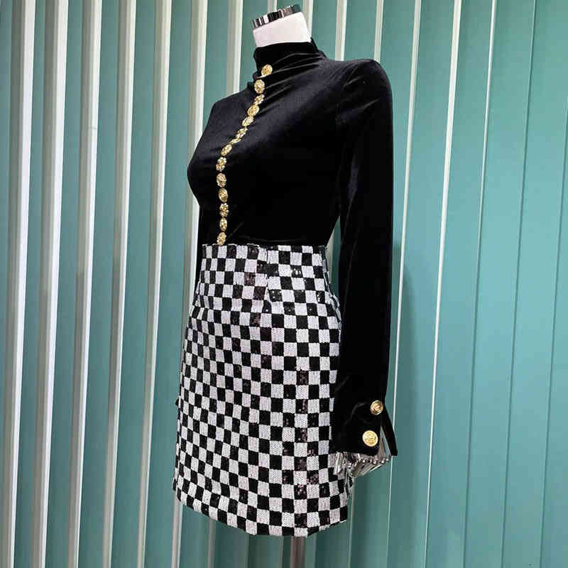 

Casual Dresses plaid skirt in early autumn 69KO, Black