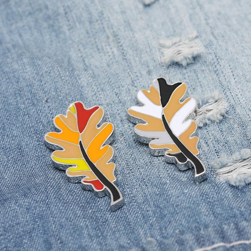 

Pins, Brooches Enamel Plant Leaves Specimen Pins Leaf Cartoons Lapel Pin Shirt Badge Trendy Backpacks Jewelry