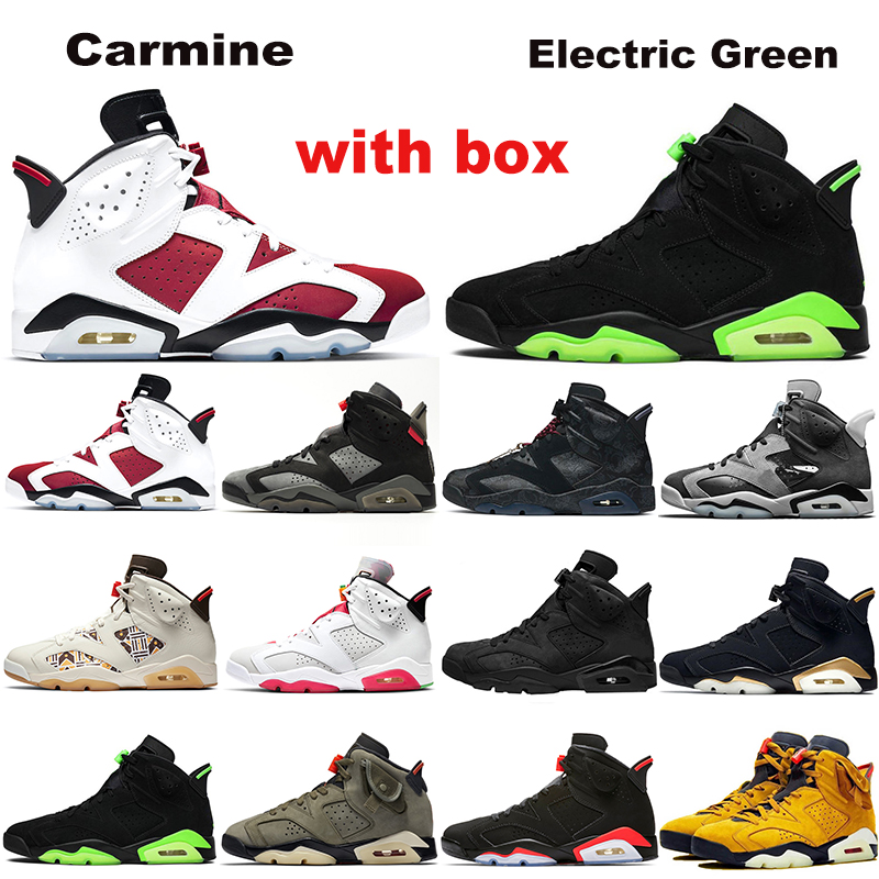 

Discount 2021 Carmine Men Basketball Shoes 6s Singles Day Hare Electric Green DMP Black Infrared Jumpman 6 Mens Trainers Sports Sneakers Size 40-47, 1 2021 carmine 40-47