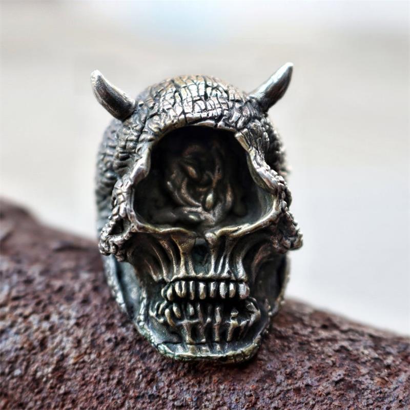 Cluster Rings EYHIMD Gothic Mens Devil Cyclops Skull Ring 316L Stainless Steel For Men Male Goth Biker Fashion Jewelry-image-708302417