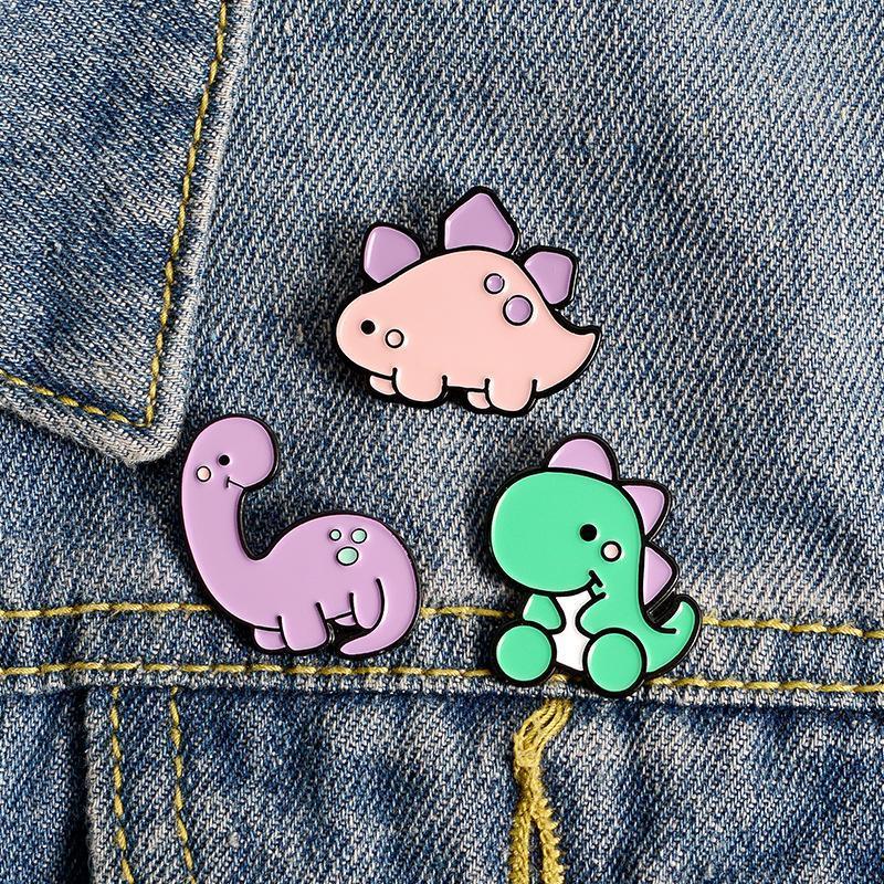 

Pins, Brooches Women Brooch Dinosaur Badges Woman Enamel Pins Simple Fashion Pendant Wedding Couples Elegant Trendy Zinc Alloy Metal Broches, Gray