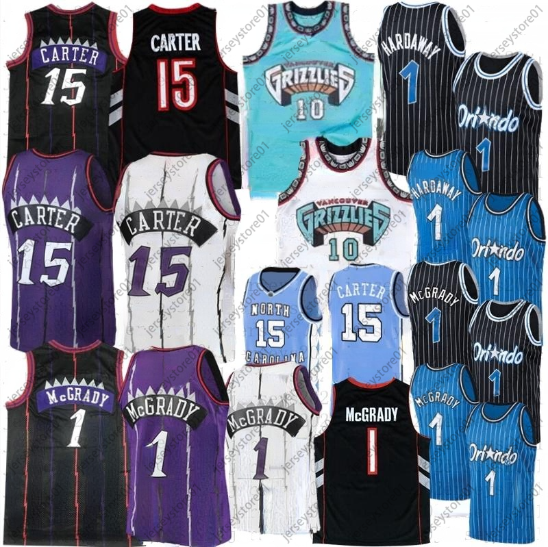 

Stitched Retro Basketball Jersey Vince Carter McGrady Penny 1 Hardaway Mike 10 Bibby jerseys, As