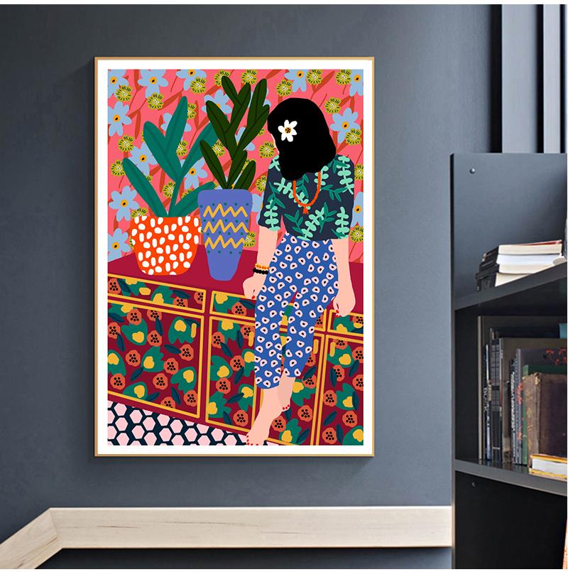 

Paintings Nordic Fashion Girl Wall Art Canvas Painting Living Room Bedroom Home Decoration Posters And Prints Cuadros