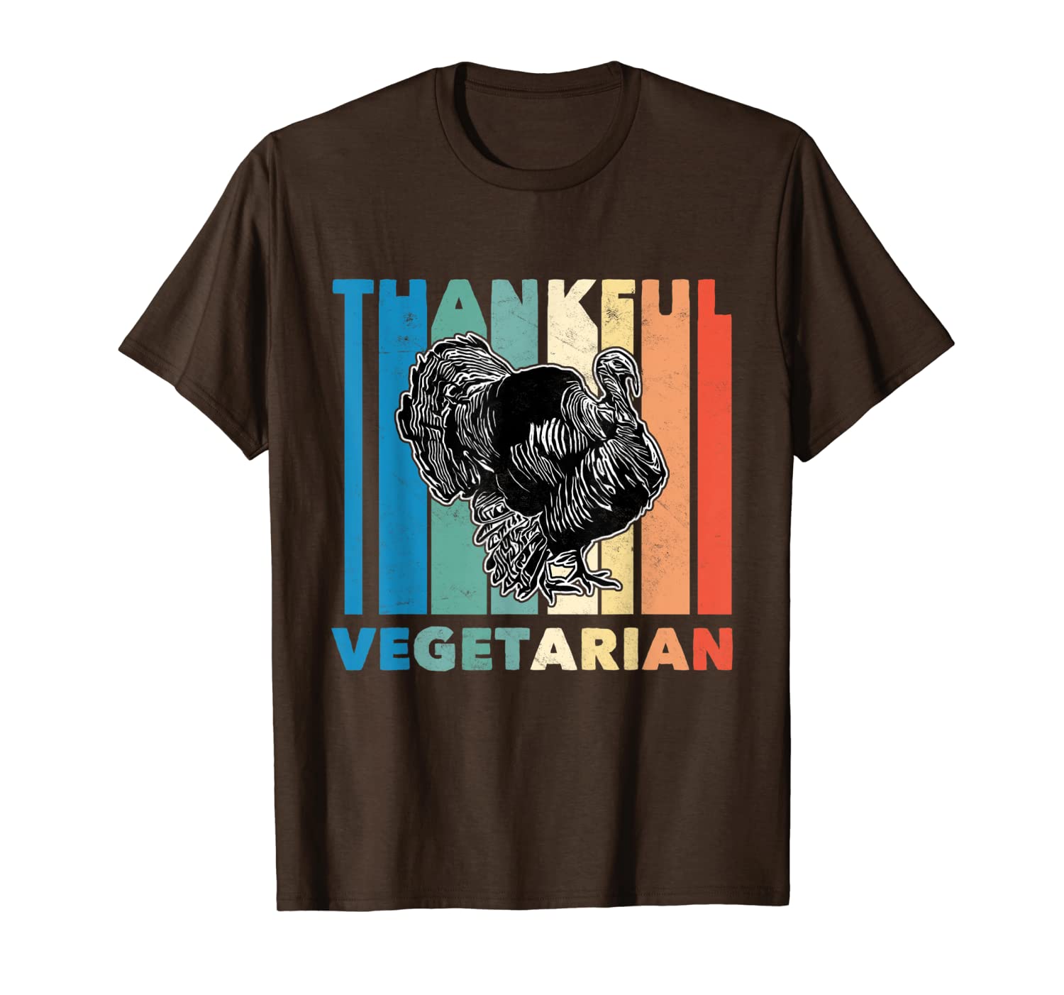 

vintage vegan thanksgiving funny thankful vegetarian turkey t-shirt, White;black