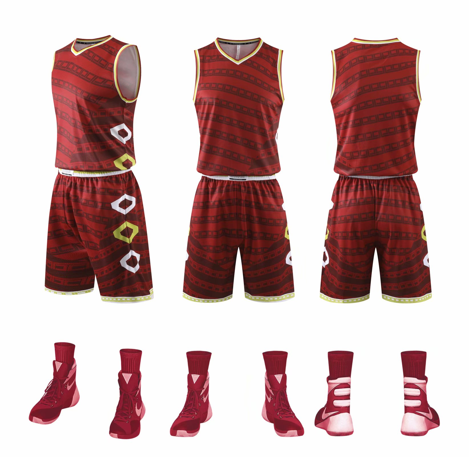 

men's youth jerseys men basketball jersey personalized number name comfortable lightweight breathable wear-resistant and wrinkle resist, Black;red