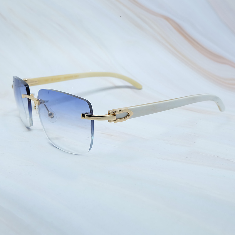 

01 Outlet 70% OFF Large square Make Designer Carter glasses Women Random Buffalo horns Glass Vintage Sunglasses Men Eyew, White;black