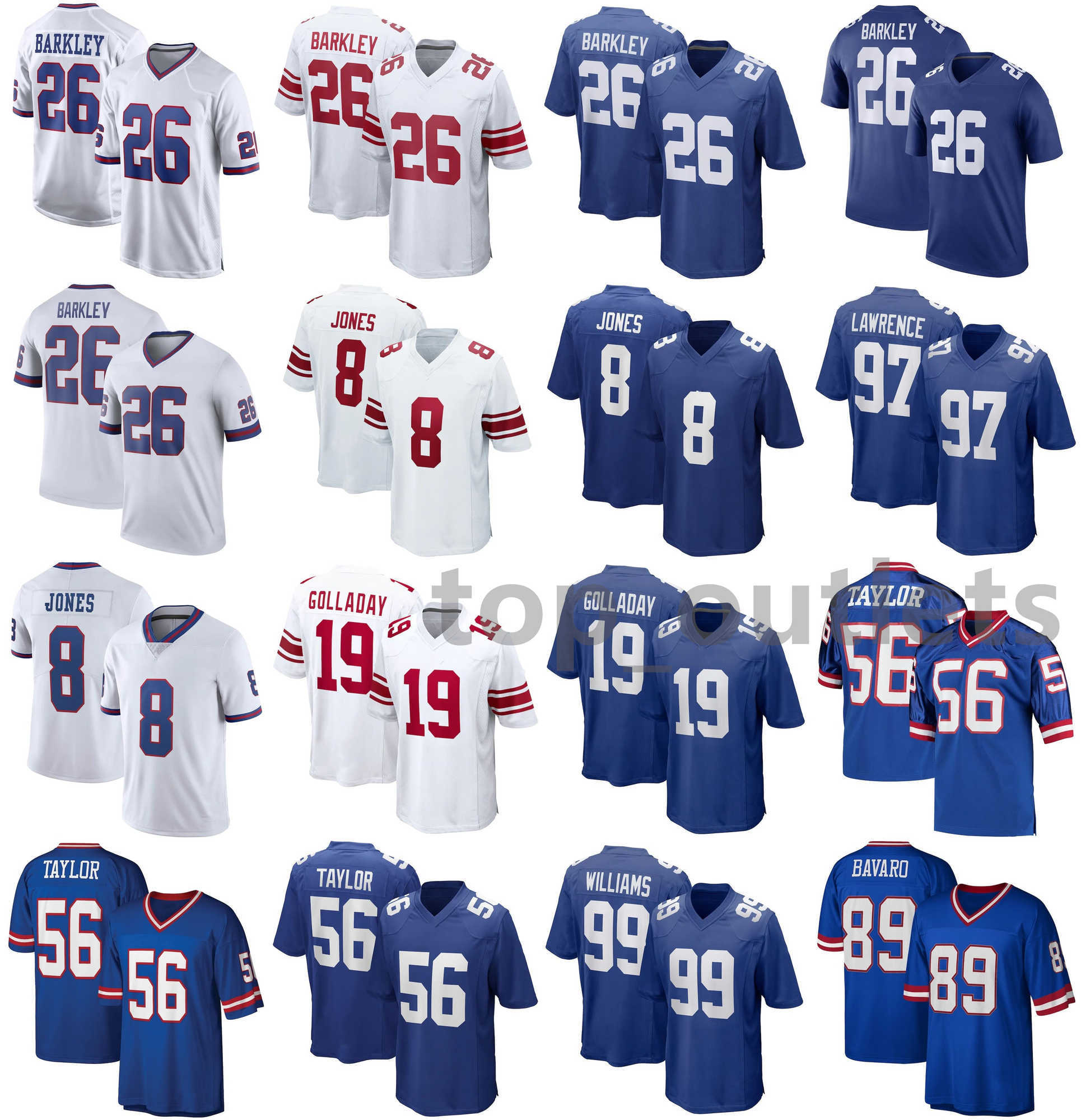 

2021 Giants American Football Jerseys Daniel 8 Jones Jersey Saquon 26 Barkley Kenny 19 Golladay Lawrence 56 Taylor Leonard 99 Williams Stitched, Black;red