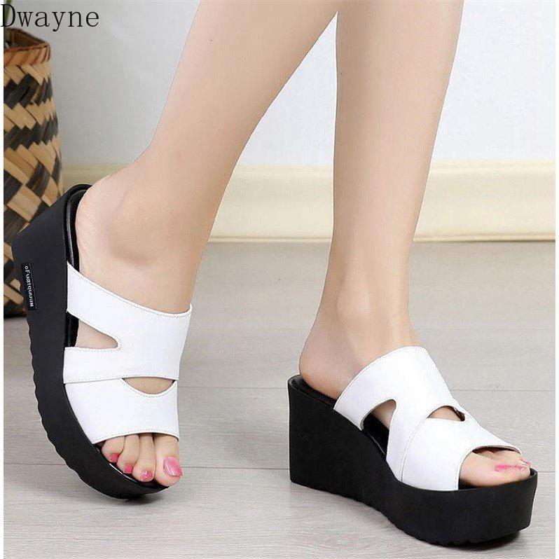 

Slippers 2021 Soft Face Female Wedge With Thick Bottom Comfortable Muffin, Black