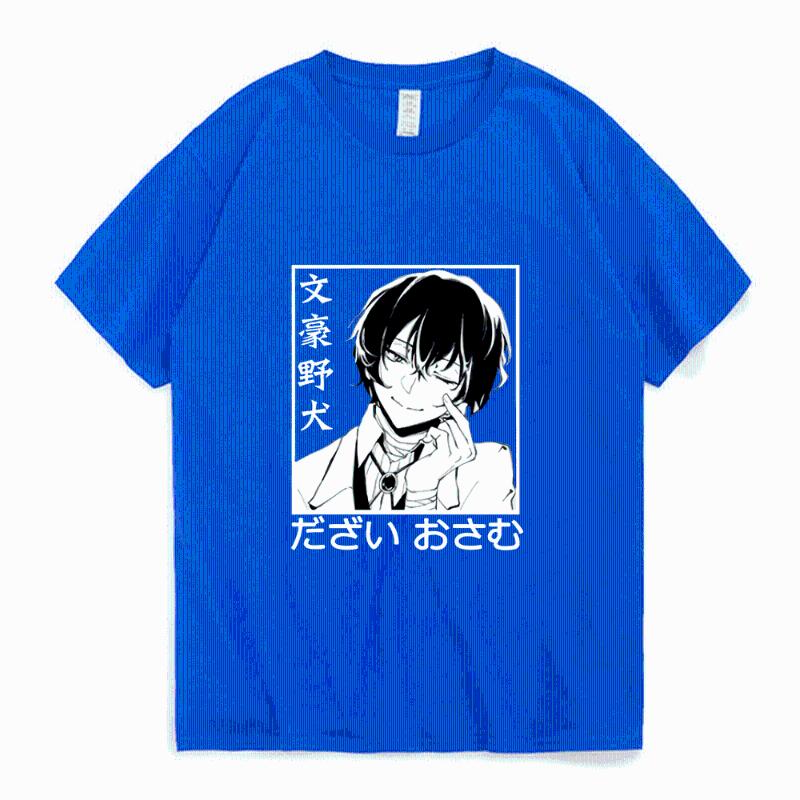 

Men's T-Shirts Bungou Stray Dogs Print Anime T Shirt Men Women Street Hip-Hop T-Shirt Summer College Trend-Gathering Man Tees, Black