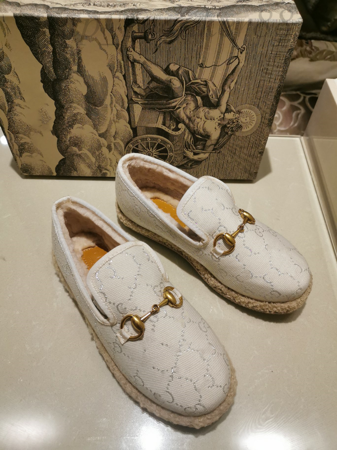 

2022 Top Women Shoes Horsebit Textured Wool Loafer Fabrics Rubber Midsole Flat Home Shoes Deisgner Lady Check Tweed Walking size 35-40, Gu shoes