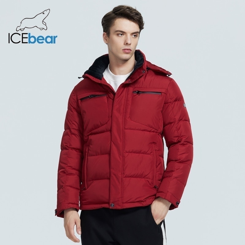 

ICEbear 2021 winter new casual and fashionable mens cotton-padded jaet warm and windproof mens coat brand clothing MWD20940D, M303