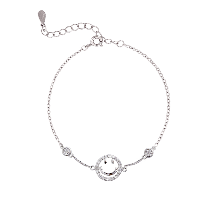 Smile contracted girlfriends girls silver bracelet bracelet female students web celebrity wind bracelet-image-708895087