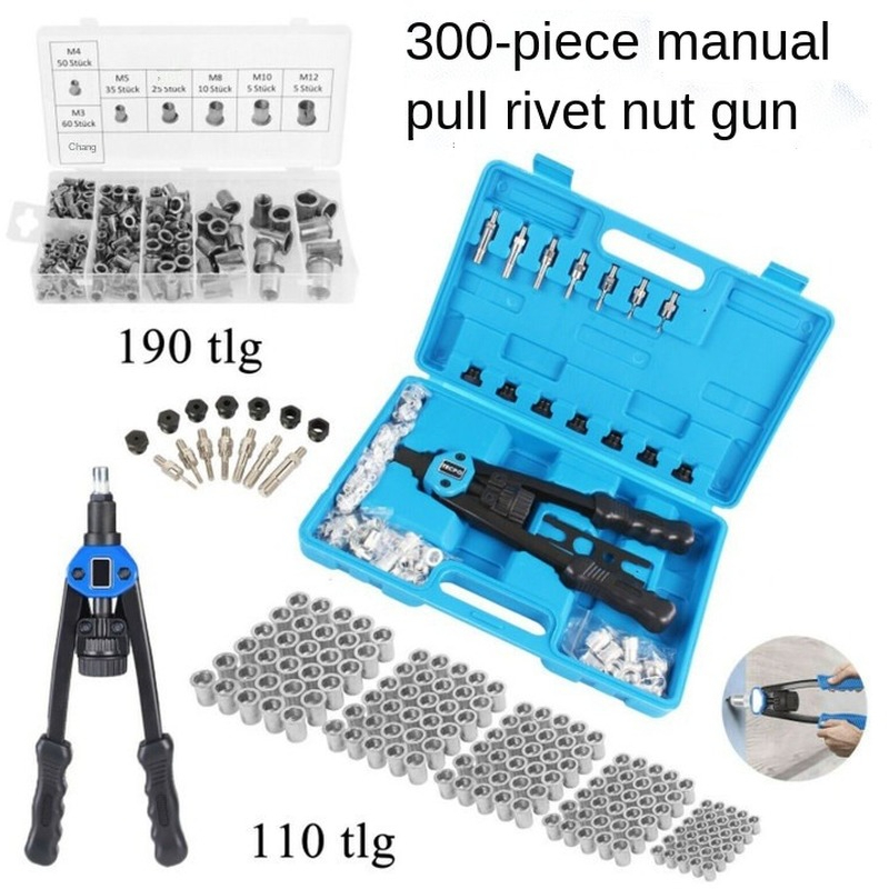 Manual Riveting Gun Nut Hand Tool Threaded Rivet Set-11083A(300pc Bubble Bag)-image-759303430