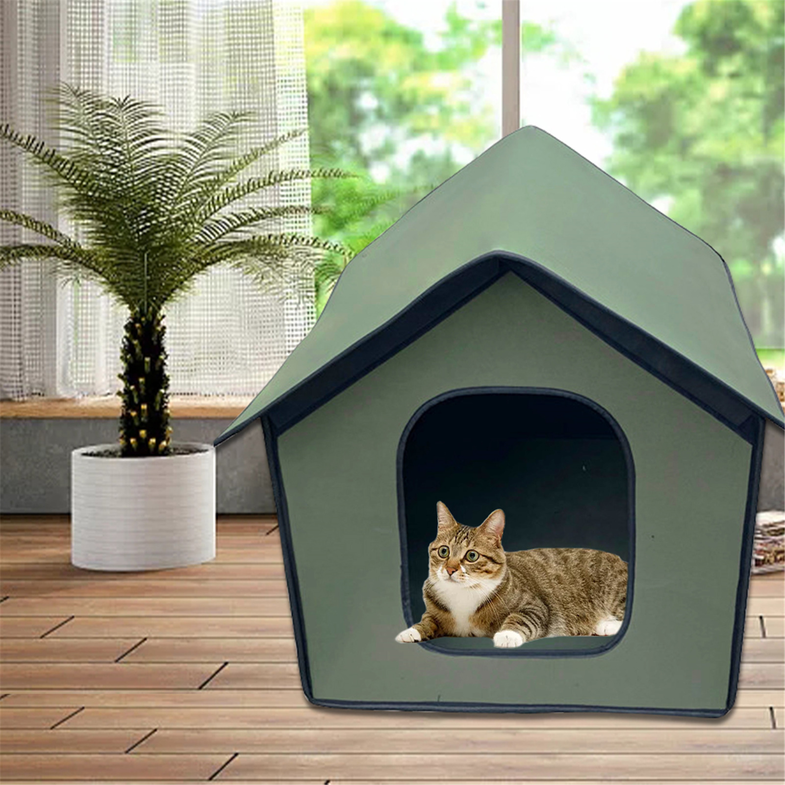 

Cat Sleeping Foldable Pet Outdoor House Waterproof Comfortable Shelter Portable Travel Small Animals Kennel Pet Supplies 2021
