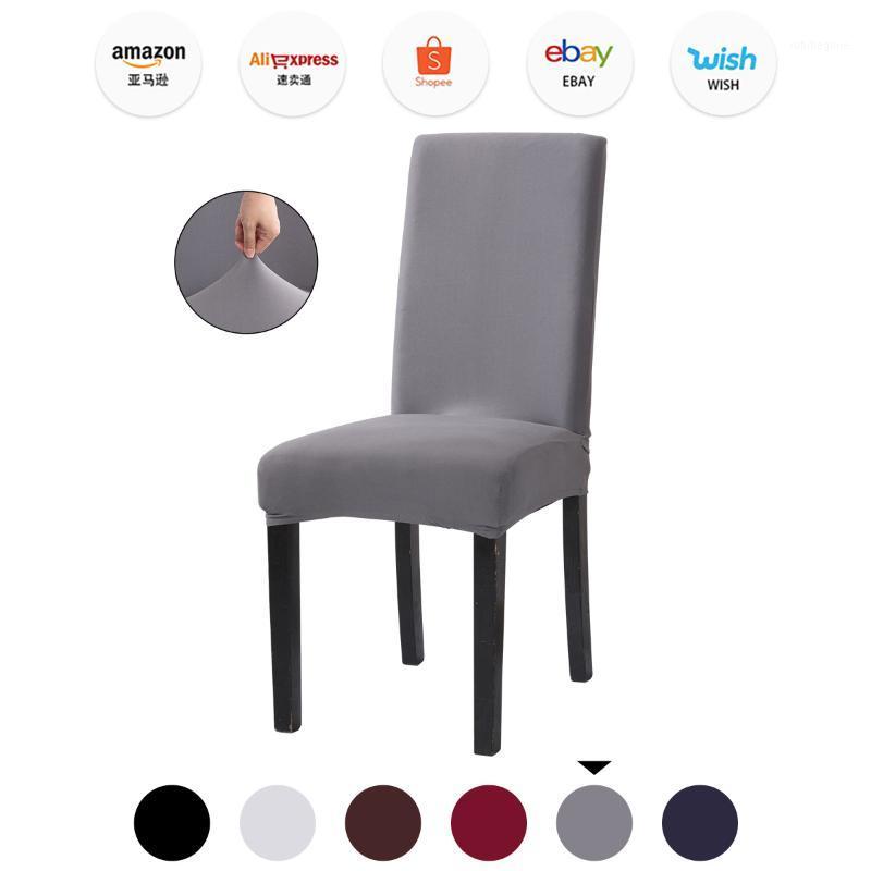 

Solid Color Chair Cover Spandex Stretch Elastic Slipcovers Covers For Kitchen Dining Room Wedding Banquet El 1/2/4/6Pcs