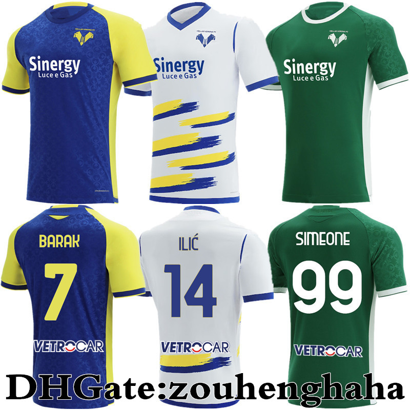 

Hellas Verona SIMEONE Soccer Jerseys 2021 2022 Home Away ILIC #14 CAPRARI #10 LAZOVIC #8 BARAK #7 LASAGNA #11 KALINIC #9 FARAONI Football shirt Kit maillots de foot, Home +patch