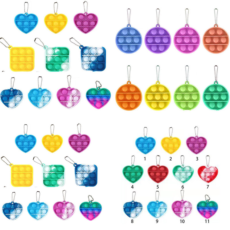 

Mini Push Pops Bubble Sensory Toy party favor Autism Needs Squishy Stress Reliever Toys kids gifts Adult Child Funny Anti-stress Pop It Fidget Keychain