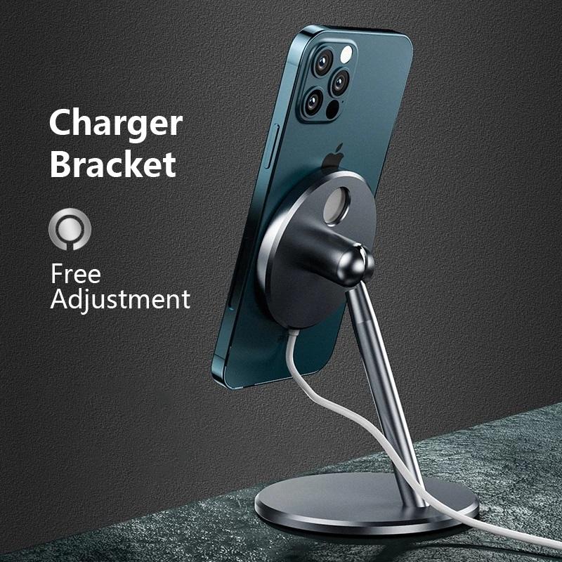 

Cell Phone Mounts & Holders Rotation180 Degree Holder Aluminium Alloy Magnetic Desktop Wireless Charging Stand Support Bracket For