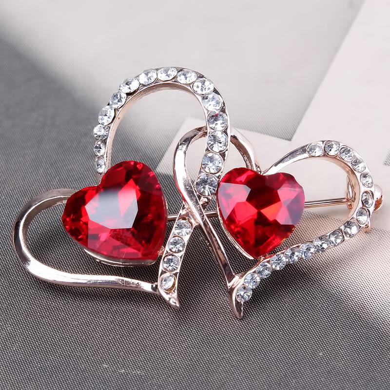 

Pins, Brooches Women Fashion Clothes Clips Zircons Love Heart Shaped For Ladies Jewelry Gift Pin Riverdale Broche Alloy, Gray