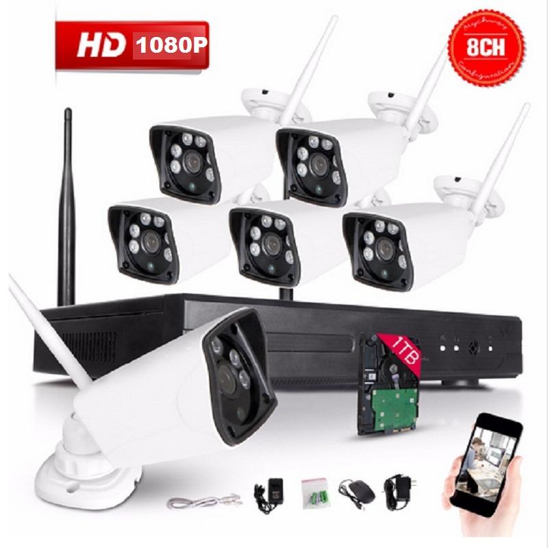

8-channel CCTV System Wireless 1080P NVR 8cameras 2.0MP IR Outdoor P2P Wifi IP Security Camera Surveillance Kit Systems