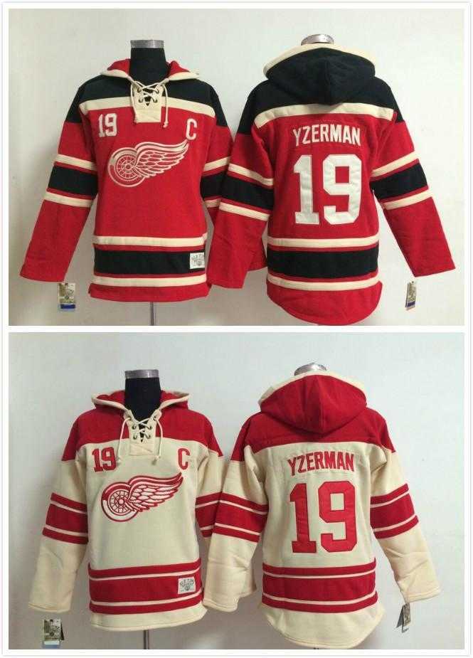 

2016, Men #19 Steve Yzerman Old Time Detroit Red wings Ice Hockey Hoodies Sweatshirt Jerseys, Stitched sewn Numbering Lettering, Black