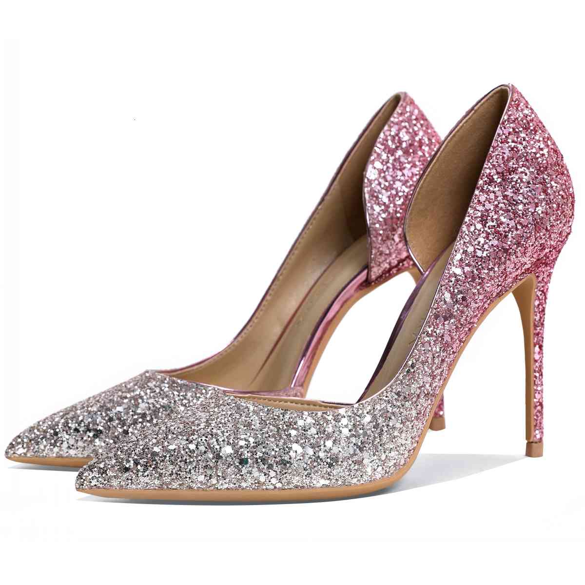 

Sandals Summer Spring Autumn Sequin Pointed Toe High Heels Women Shallow Mouth Shoes Nightclub Sexy 7cm/8cm/10cm Pumps M0104 YNB8, 7cm high heel shoes