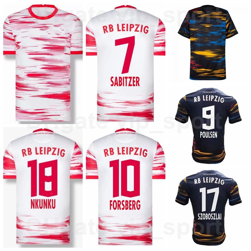 

2021-2022 Men 7 SABITZER RBL Soccer Jersey 10 FORSBERG 18 NKUNKU 25 OLMO 19 SORLOTH 9 POULSEN 4 ORBAN 21 BROBBEY 33 ANDRE SILVA 11 HEE CHAN Football Shirt Kits LaiBiXi, Black