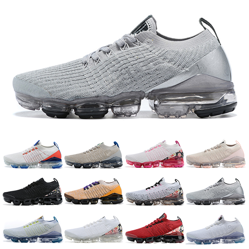 

2021 Chaussures Moc 2 Laceless Fly 3.0 Running Shoes Triple Black Mens Women Sneakers White knit cushion Trainers 36-46, White;red