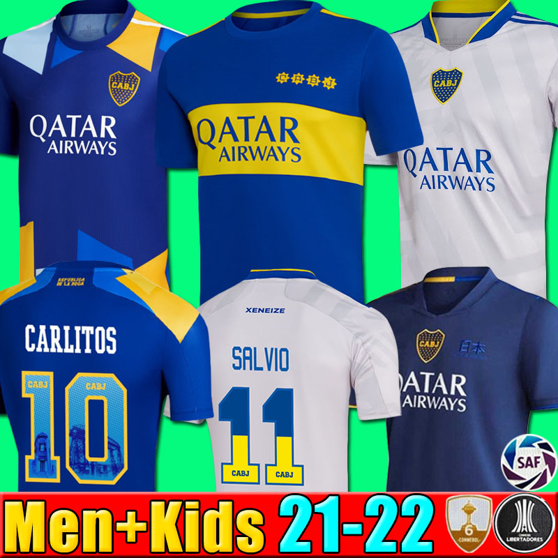 

Boca Juniors soccer jersey 2021 2022 CARLITOS MARADONA TEVEZ DE ROSSI 21 22 Pavon Almendra SALVIO sports football shirt men kids kit sets 23 uniforms home away third, P11 21 22 4th