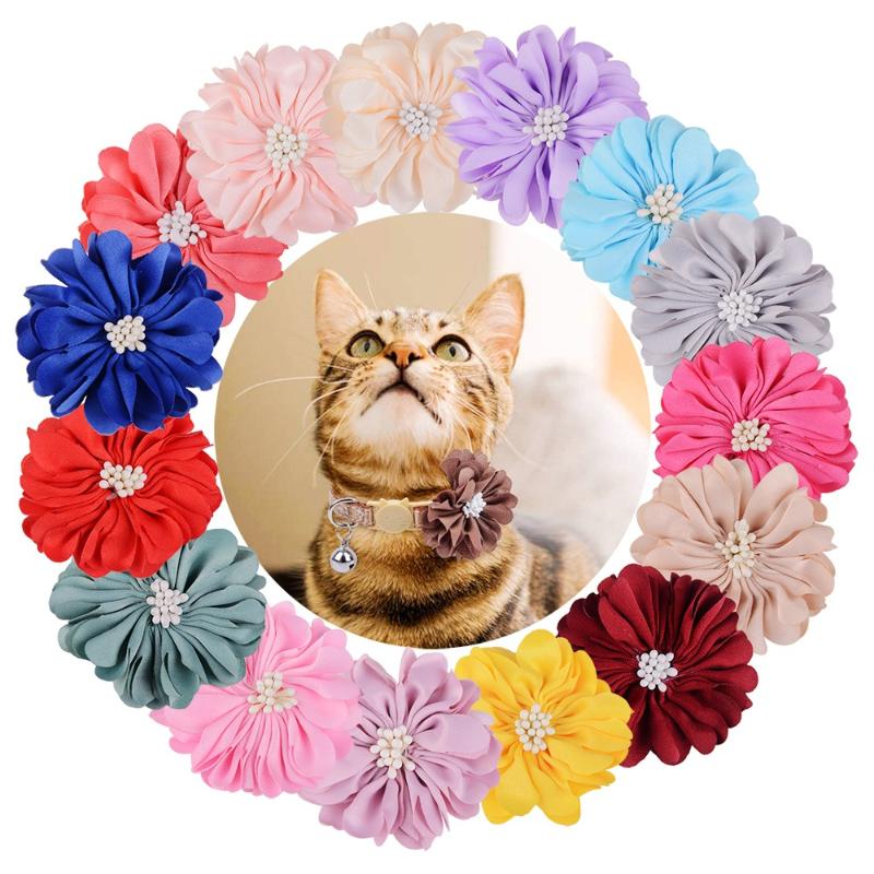 

50/100 Pcs Dogs Pets Accessories For Small Luxury Flower Pet Collar Dog Bow Tie Decoration Charms Apparel, 50 pcs