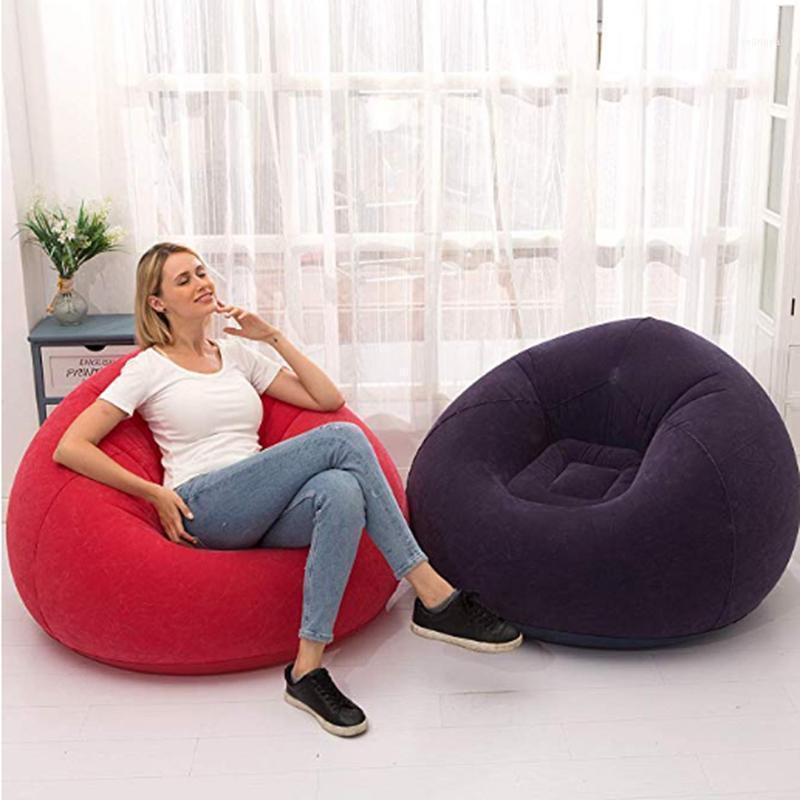 

Lazy Sofa Inflatable Ball Shape Air Bed Camping Recliner Double Couch Schoolbag Outdoor Pads