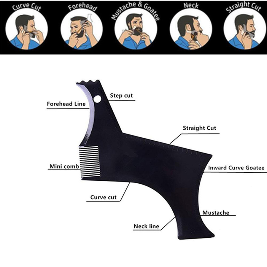 

Bellezon Beard Grooming Kit with Shaping Shaver Safety Razor Beard Care Tool Trimming Shaving Comb Set Mustache Scissors for MenScouts