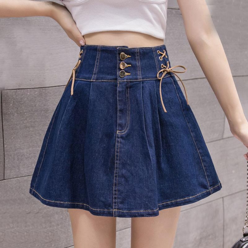 

Women' Shorts Light Proof Pleated Denim Skirt For Women, See chart