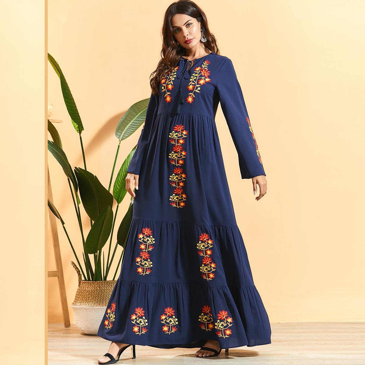 

Dubai Muslim Dress Women Abaya Kaftan Kimono Long Robe Jubah Elbise islam Turkey Moroccan Arabic Hijab Dresses Islamic Clothing
