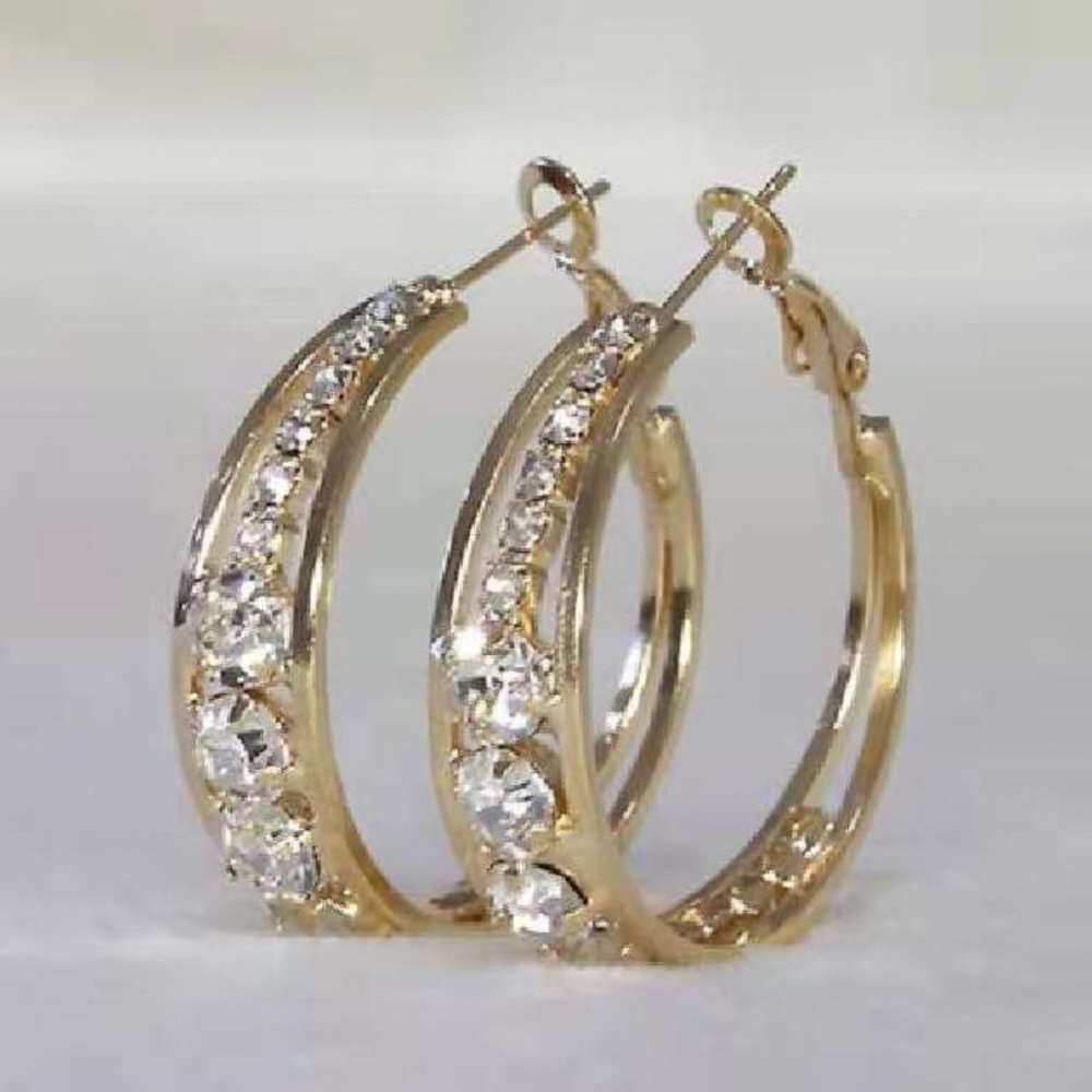

earrings Chenrui's jewelry style Zircon Earrings, Golden