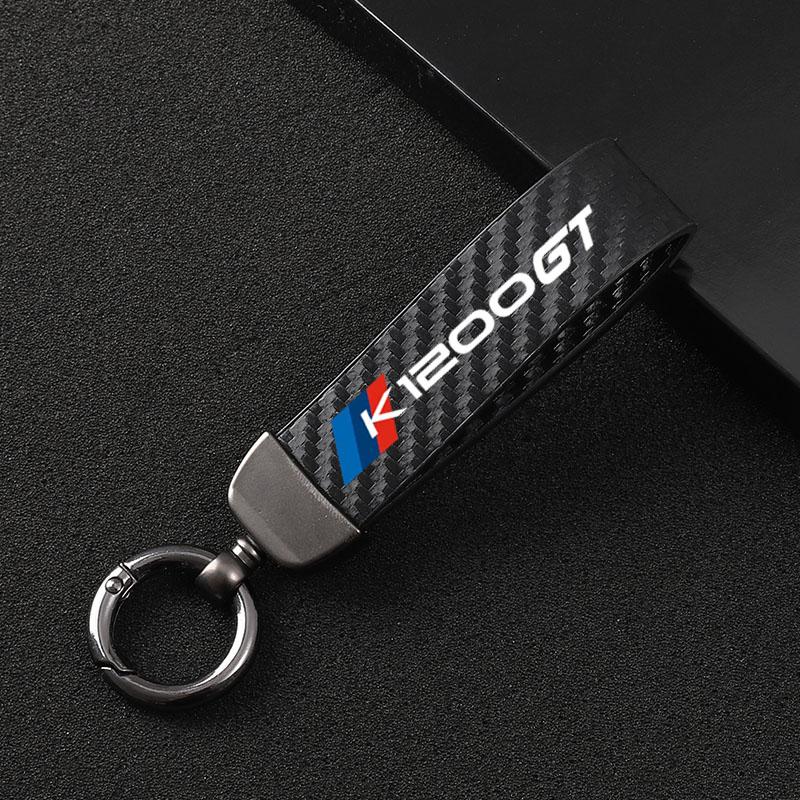 

Keychains Fashion Motorcycle Carbon Fiber Leather Rope Keychain Key Ring For K1200GT K1200 GT R S K1200R K1200S SPORT 2008-2021