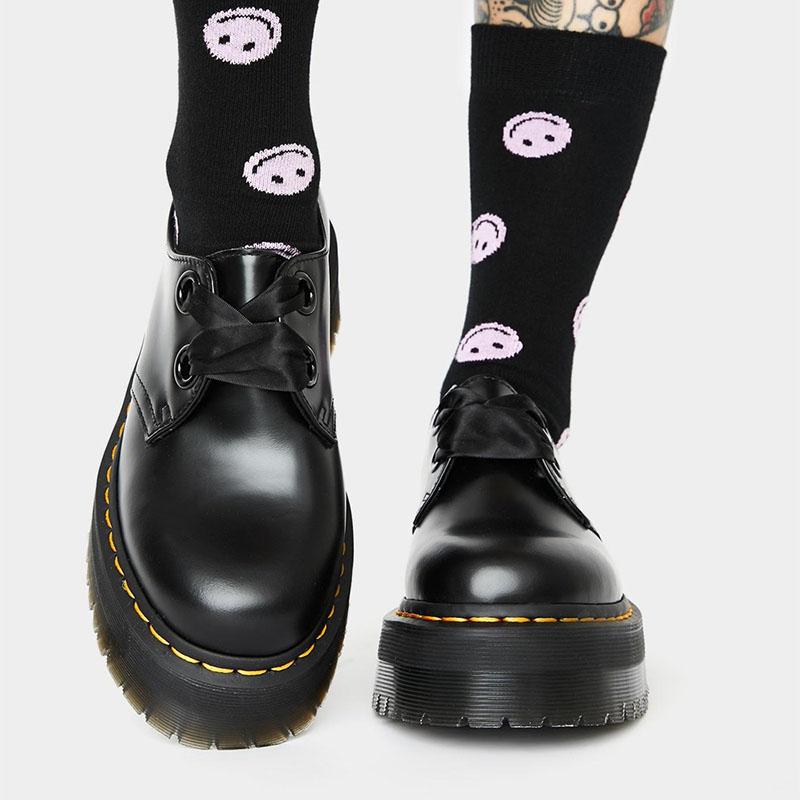 Boots Women Shoes Leather Fashion 2-hole Thick-soled Low-top British Black Round Toe Casual Student Soft Platform Designer Short