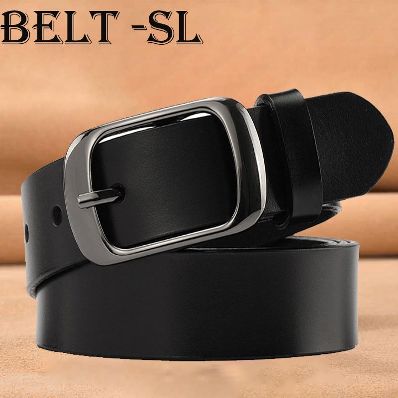 

Belts Women Genuine Leather Belt For Jeans Female Strap Casual All-match Ladies Adjustable Designer High Quality Brand, Black