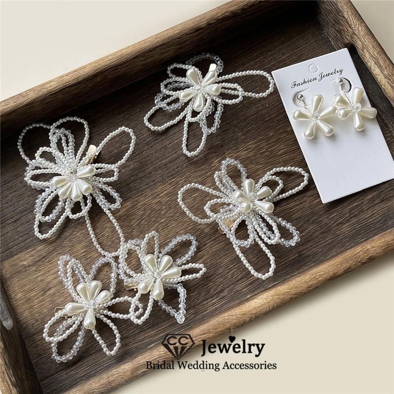 

Hair Clips & Barrettes Women Hairgrips Wedding Accessories Bridal Hairwear Engagement Jewelry Hairpins Romantic With Earrings Gift M224