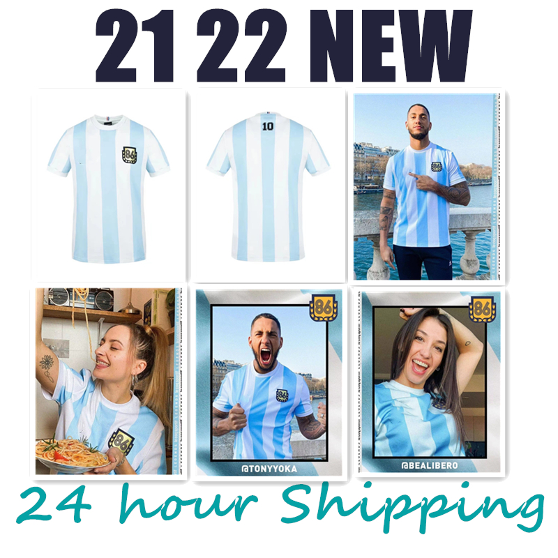 

1986 Argentina retro DIEGO MARADONA 86 commemorative models 22 23 Soccer jersey Camisa de futebol jersey Adult 2023 football men's T-Shirt THAILAND QUALITY jerseys, Gray